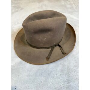 Vintage Beaver Hats Major Brown Fur Felt Fedora Hat Custom Made 6 7/8 Waterproof
